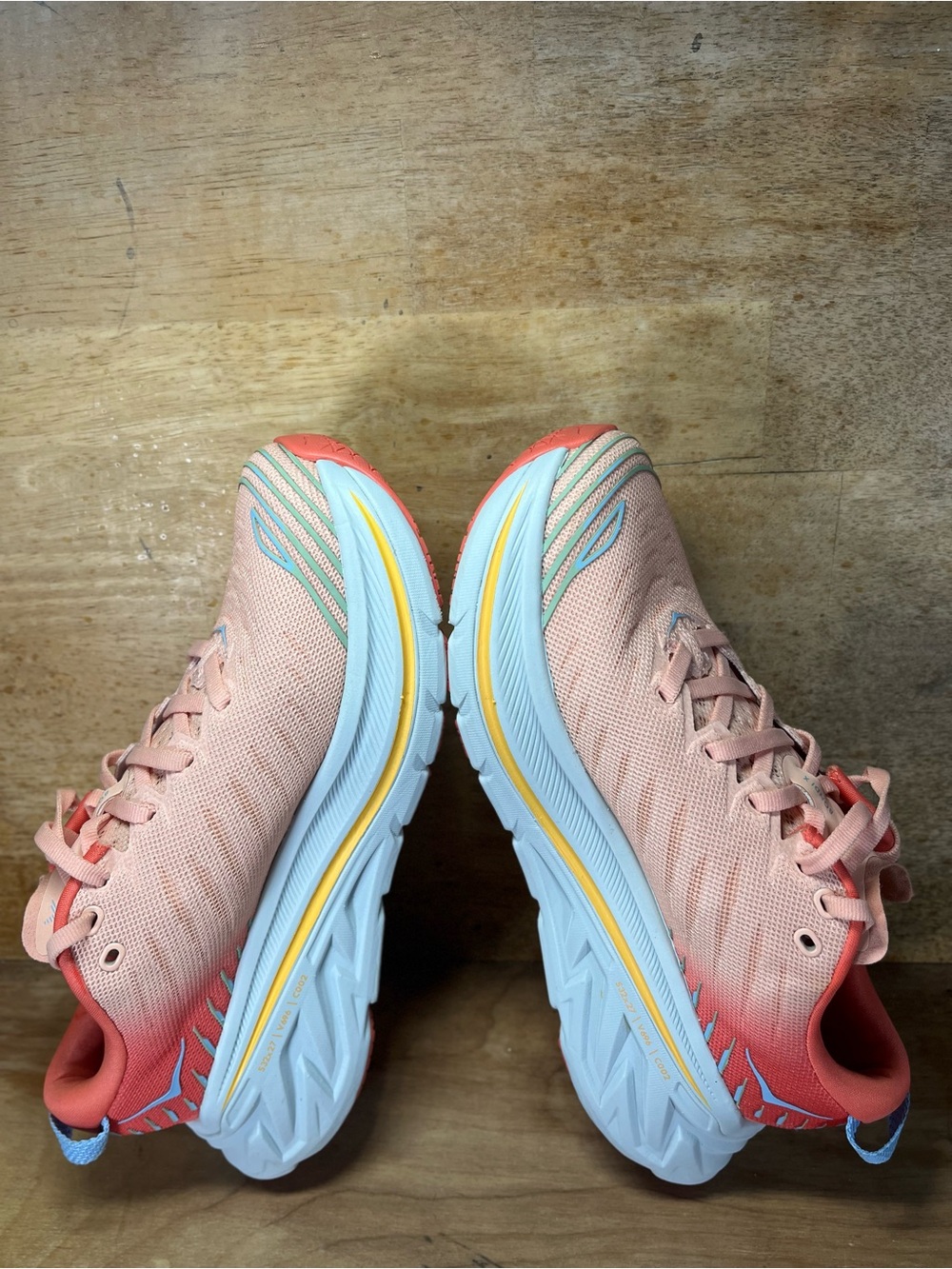 Hoka One One Bondi X Womens Size 7 Running Shoes Sneakers Camellia Peach Parfait - Picture 6 of 12